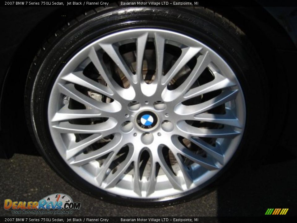 2007 BMW 7 Series 750Li Sedan Jet Black / Flannel Grey Photo #9