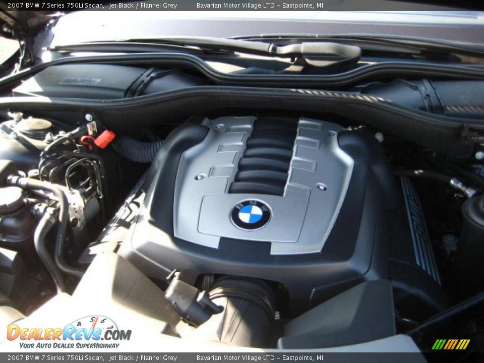 2007 BMW 7 Series 750Li Sedan Jet Black / Flannel Grey Photo #10