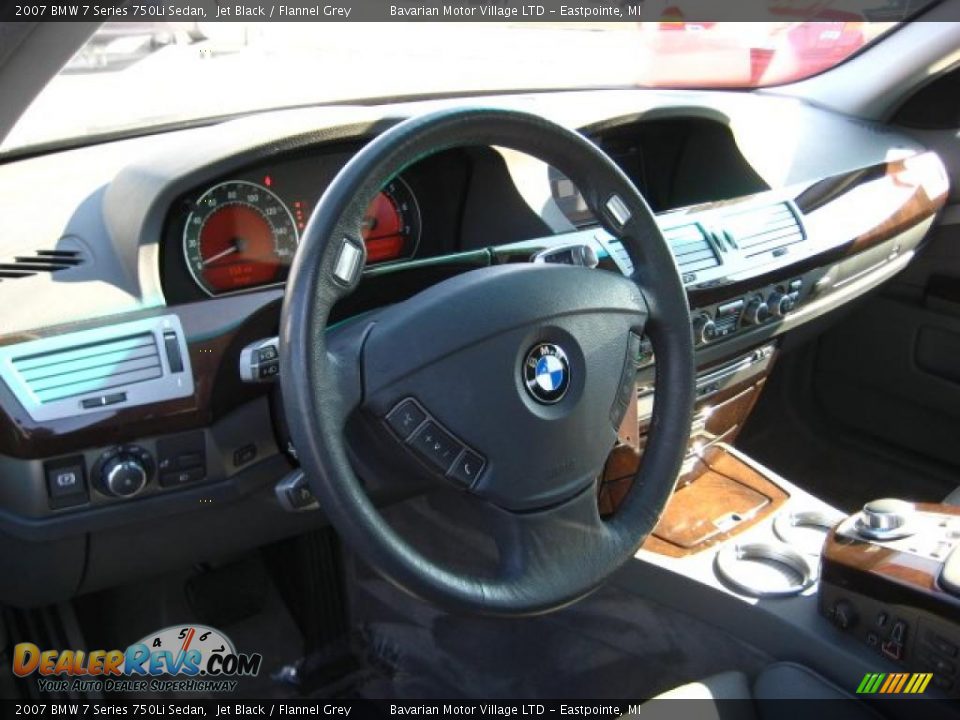 2007 BMW 7 Series 750Li Sedan Jet Black / Flannel Grey Photo #12