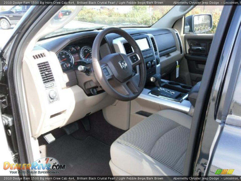 2010 Dodge Ram 1500 Big Horn Crew Cab 4x4 Brilliant Black Crystal Pearl / Light Pebble Beige/Bark Brown Photo #27