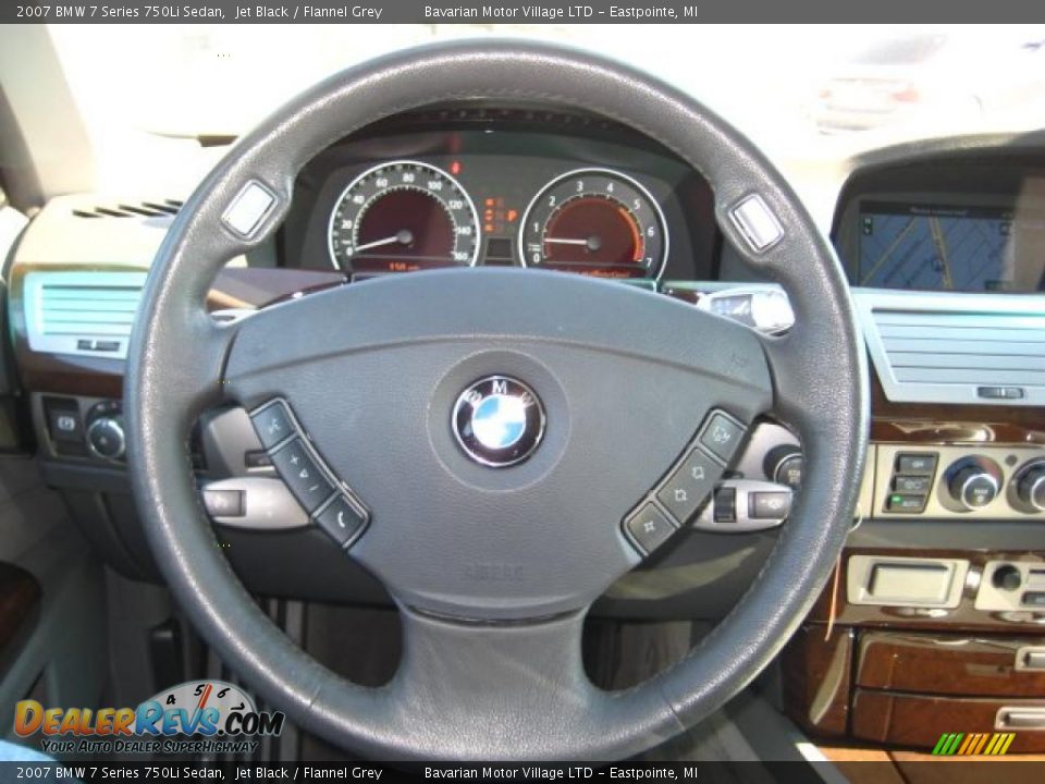 2007 BMW 7 Series 750Li Sedan Jet Black / Flannel Grey Photo #21