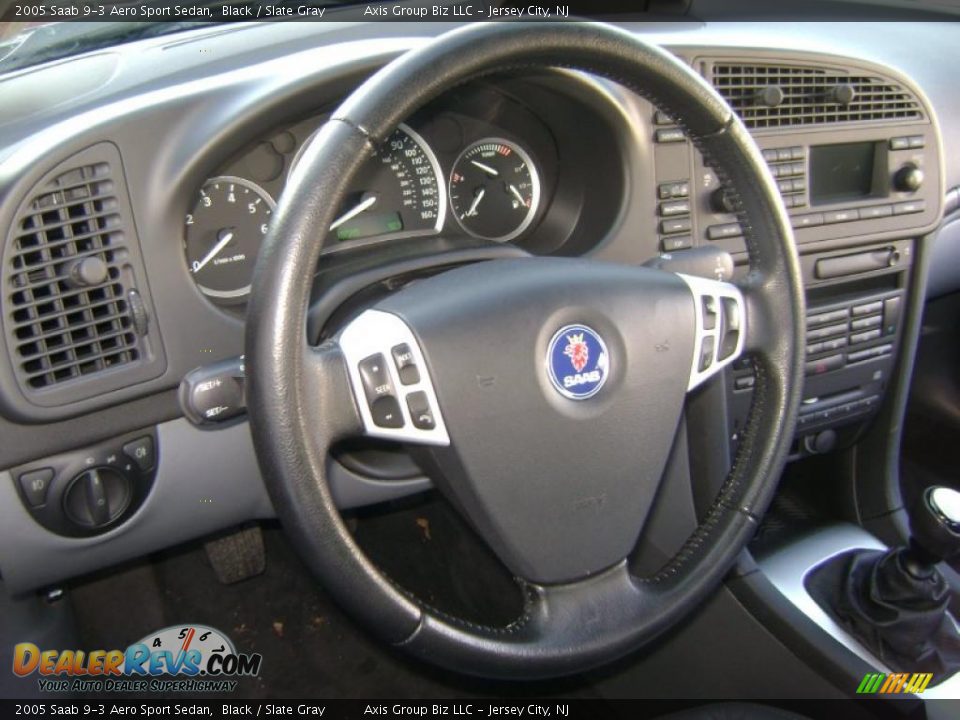 2005 Saab 9-3 Aero Sport Sedan Black / Slate Gray Photo #14