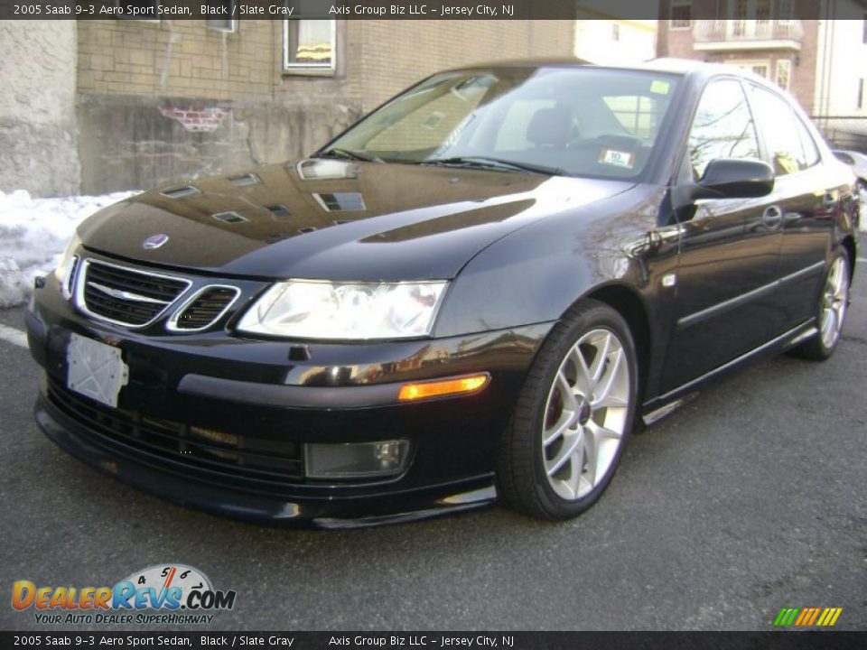 2005 Saab 9-3 Aero Sport Sedan Black / Slate Gray Photo #22