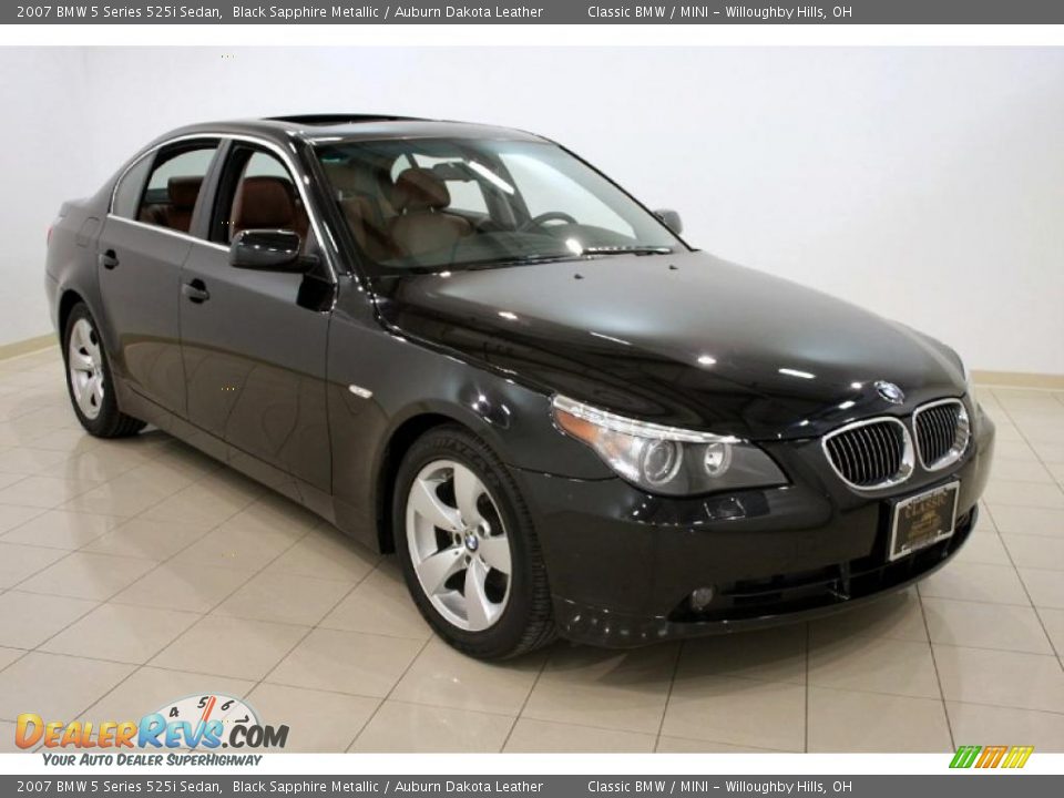 2007 BMW 5 Series 525i Sedan Black Sapphire Metallic / Auburn Dakota Leather Photo #1