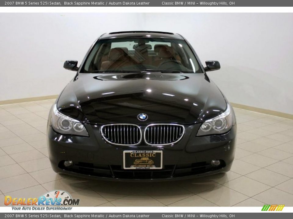 2007 BMW 5 Series 525i Sedan Black Sapphire Metallic / Auburn Dakota Leather Photo #2