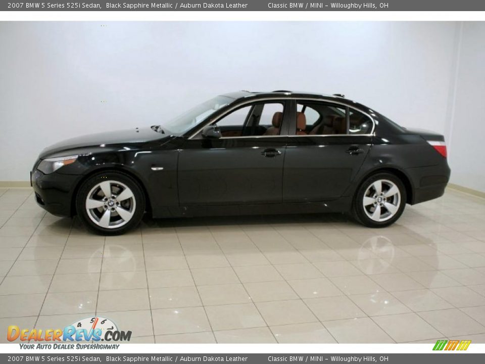 2007 BMW 5 Series 525i Sedan Black Sapphire Metallic / Auburn Dakota Leather Photo #4