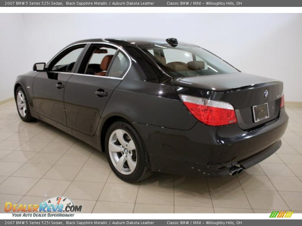 2007 BMW 5 Series 525i Sedan Black Sapphire Metallic / Auburn Dakota Leather Photo #5