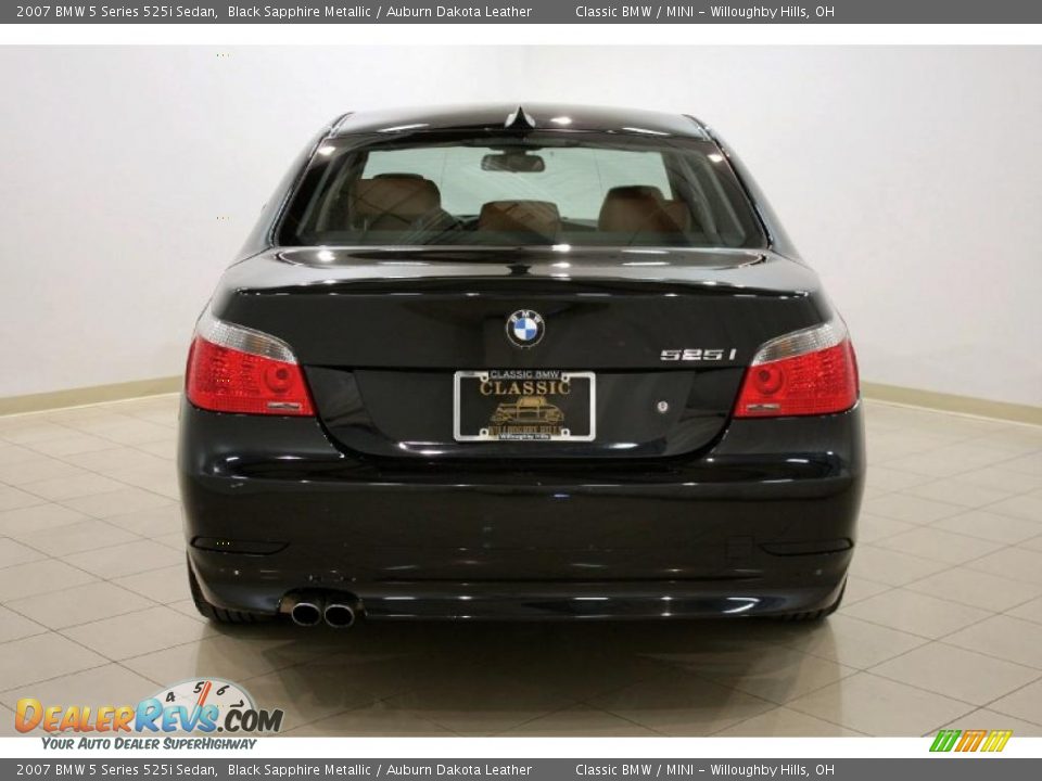 2007 BMW 5 Series 525i Sedan Black Sapphire Metallic / Auburn Dakota Leather Photo #6