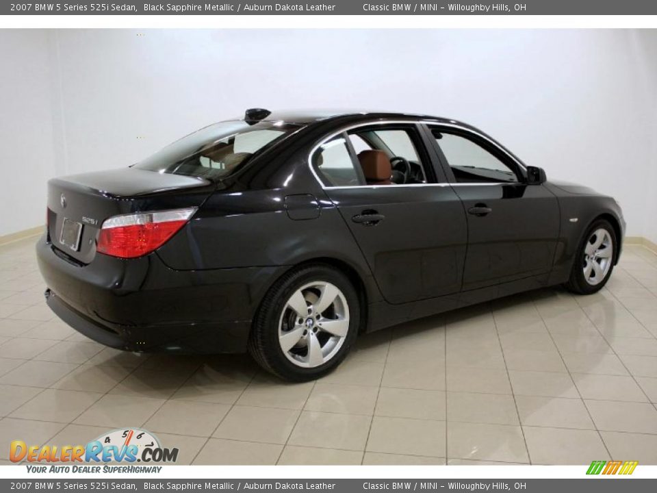 2007 BMW 5 Series 525i Sedan Black Sapphire Metallic / Auburn Dakota Leather Photo #7