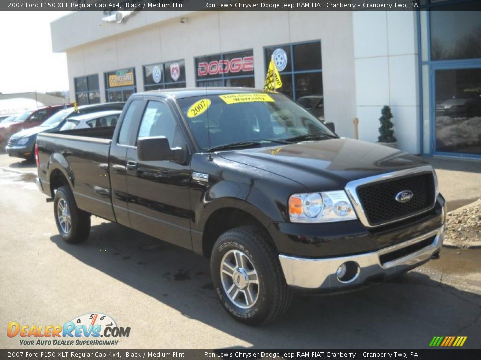 2007 Ford F150 XLT Regular Cab 4x4 Black / Medium Flint Photo #17