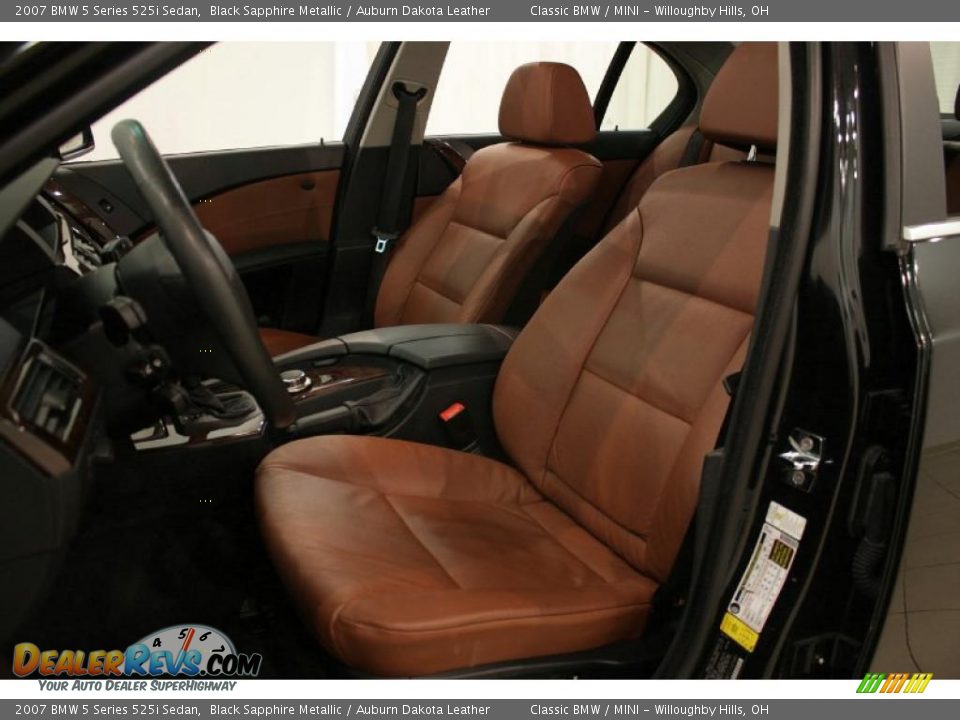 2007 BMW 5 Series 525i Sedan Black Sapphire Metallic / Auburn Dakota Leather Photo #11