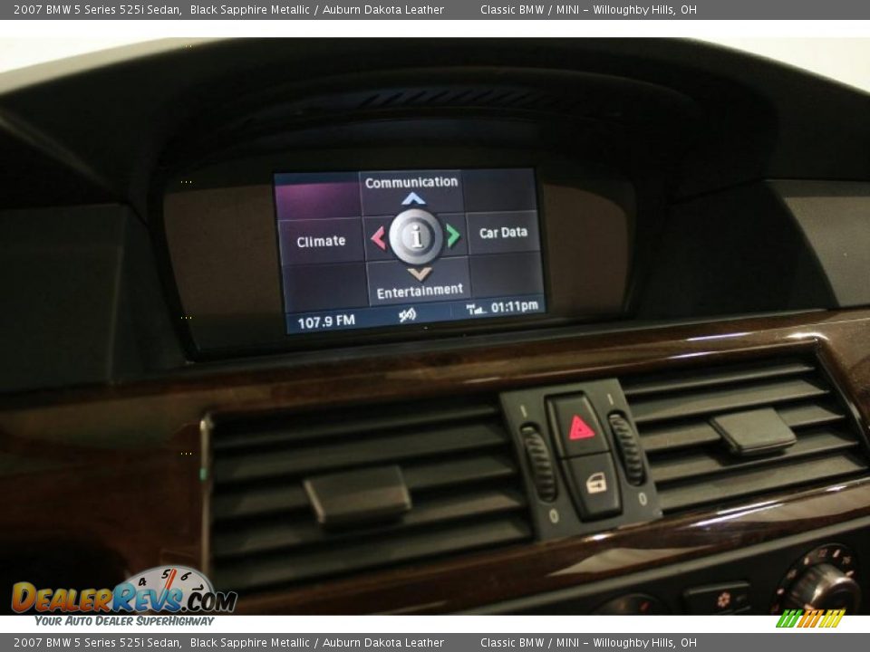 2007 BMW 5 Series 525i Sedan Black Sapphire Metallic / Auburn Dakota Leather Photo #17