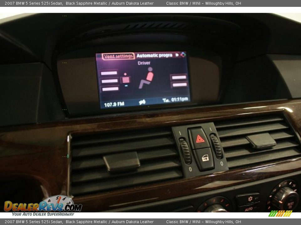 2007 BMW 5 Series 525i Sedan Black Sapphire Metallic / Auburn Dakota Leather Photo #18