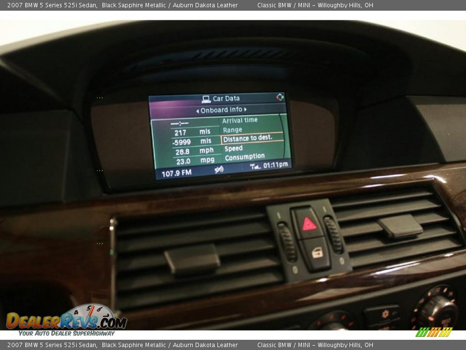 2007 BMW 5 Series 525i Sedan Black Sapphire Metallic / Auburn Dakota Leather Photo #20