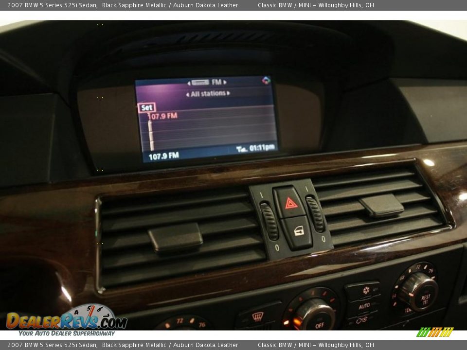 2007 BMW 5 Series 525i Sedan Black Sapphire Metallic / Auburn Dakota Leather Photo #21