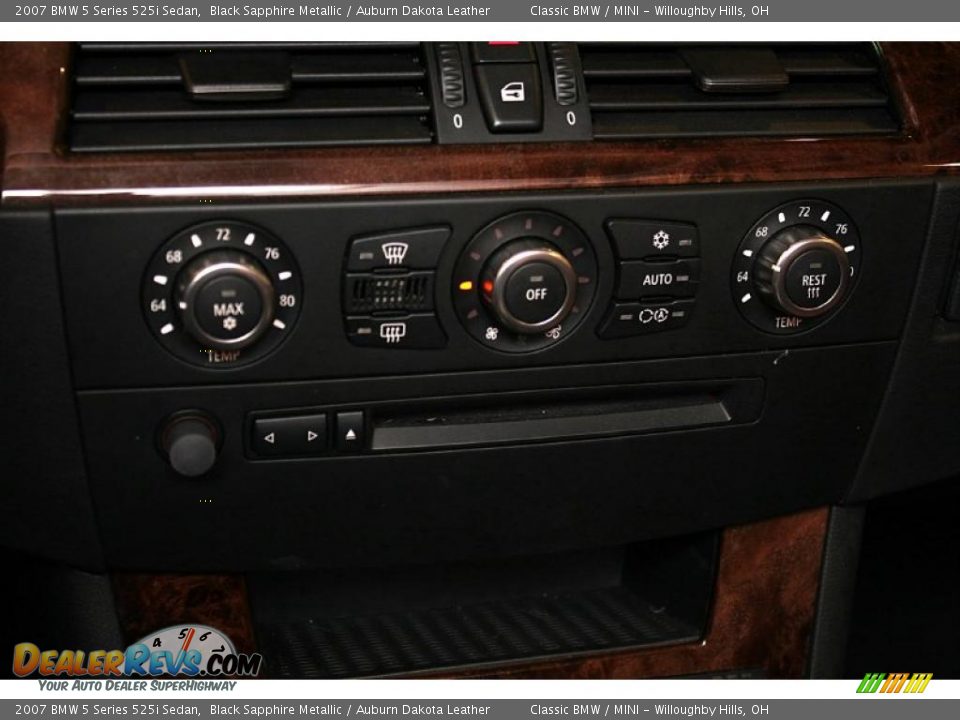 2007 BMW 5 Series 525i Sedan Black Sapphire Metallic / Auburn Dakota Leather Photo #22