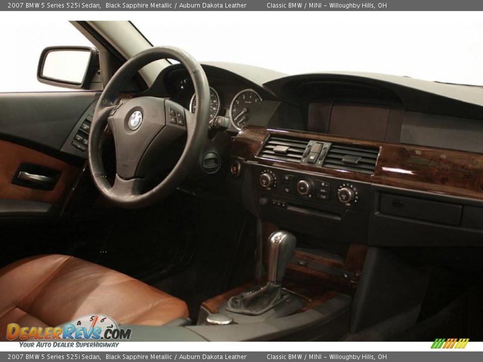2007 BMW 5 Series 525i Sedan Black Sapphire Metallic / Auburn Dakota Leather Photo #25