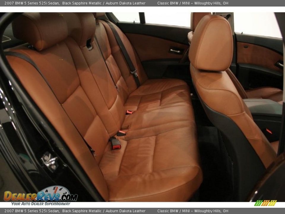 2007 BMW 5 Series 525i Sedan Black Sapphire Metallic / Auburn Dakota Leather Photo #26