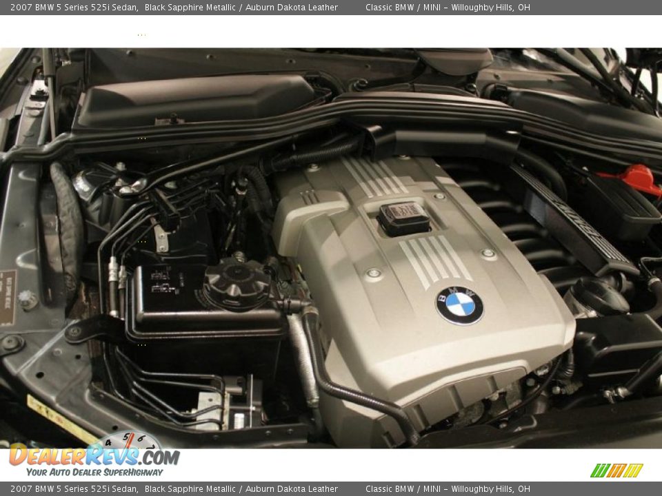 2007 BMW 5 Series 525i Sedan Black Sapphire Metallic / Auburn Dakota Leather Photo #31