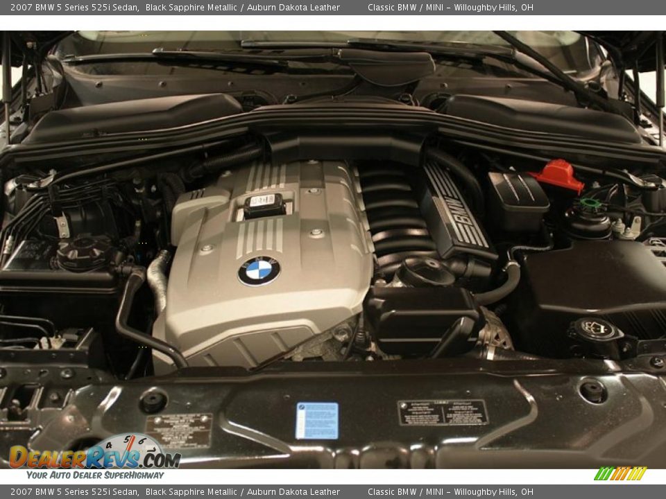 2007 BMW 5 Series 525i Sedan Black Sapphire Metallic / Auburn Dakota Leather Photo #32