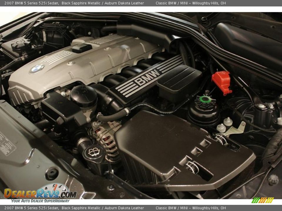 2007 BMW 5 Series 525i Sedan Black Sapphire Metallic / Auburn Dakota Leather Photo #33