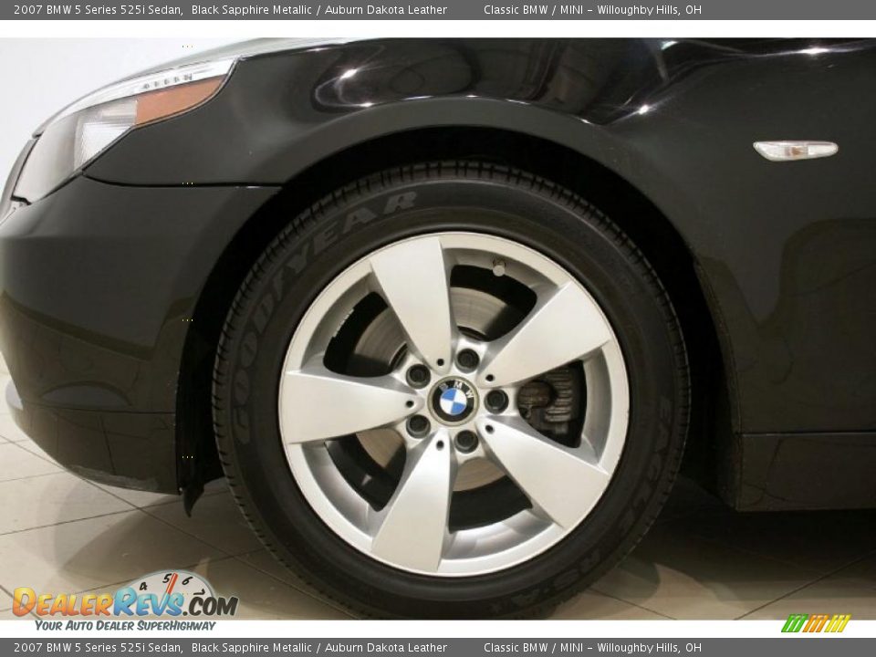 2007 BMW 5 Series 525i Sedan Black Sapphire Metallic / Auburn Dakota Leather Photo #35