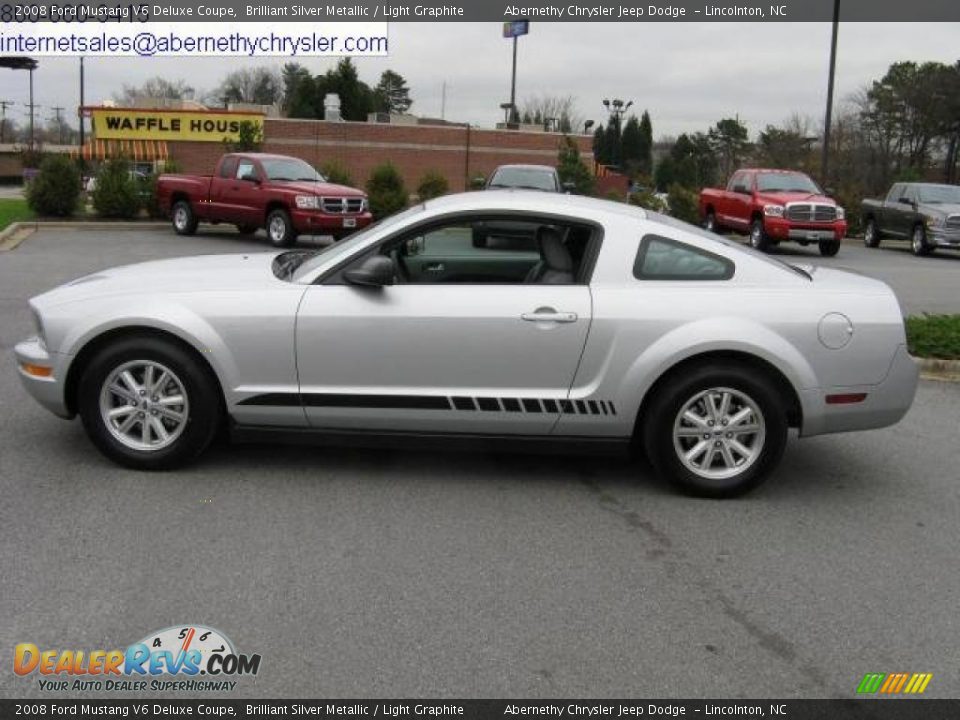 2008 Ford Mustang V6 Deluxe Coupe Brilliant Silver Metallic / Light Graphite Photo #1