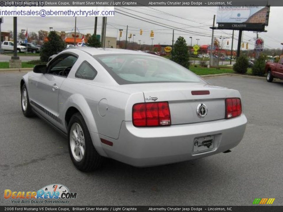 2008 Ford Mustang V6 Deluxe Coupe Brilliant Silver Metallic / Light Graphite Photo #2