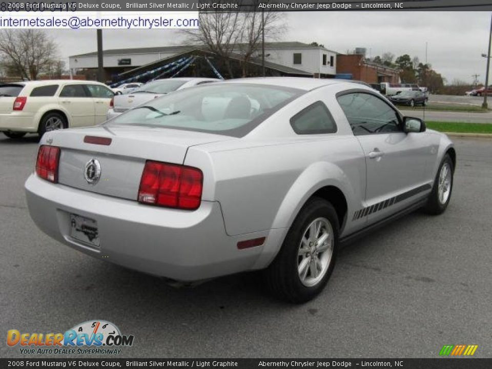 2008 Ford Mustang V6 Deluxe Coupe Brilliant Silver Metallic / Light Graphite Photo #3