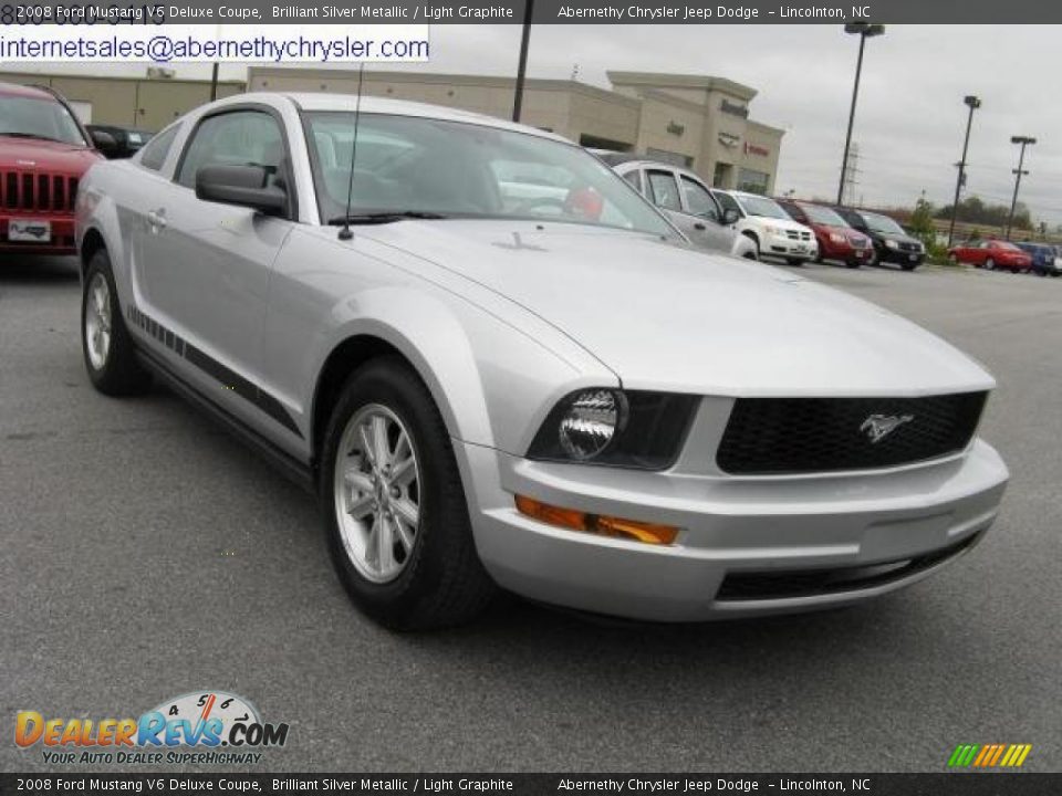 2008 Ford Mustang V6 Deluxe Coupe Brilliant Silver Metallic / Light Graphite Photo #4