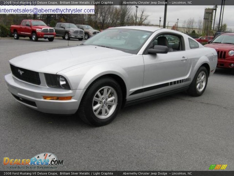 2008 Ford Mustang V6 Deluxe Coupe Brilliant Silver Metallic / Light Graphite Photo #5