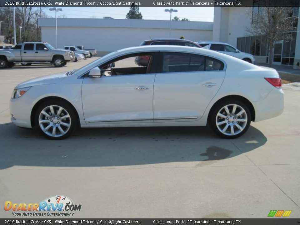 2010 Buick LaCrosse CXS White Diamond Tricoat / Cocoa/Light Cashmere Photo #3