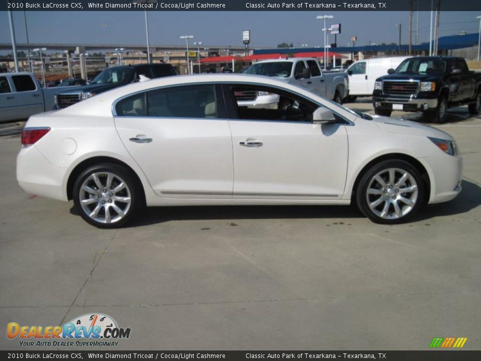 2010 Buick LaCrosse CXS White Diamond Tricoat / Cocoa/Light Cashmere Photo #4