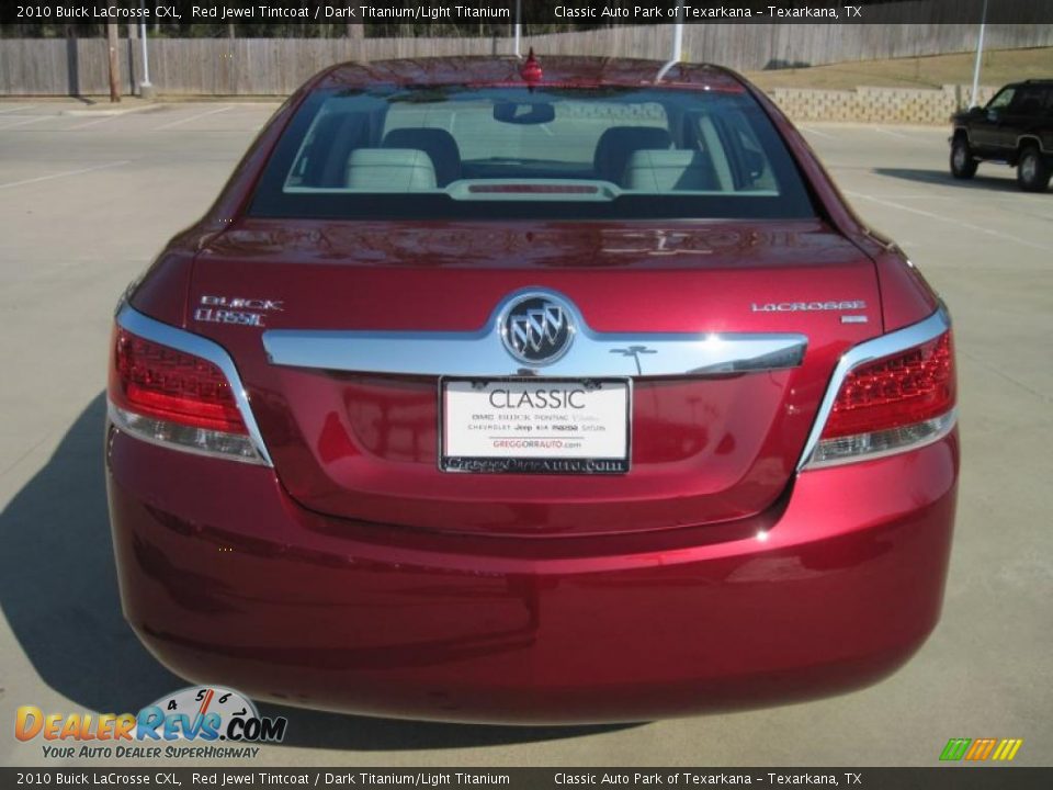 2010 Buick LaCrosse CXL Red Jewel Tintcoat / Dark Titanium/Light Titanium Photo #6