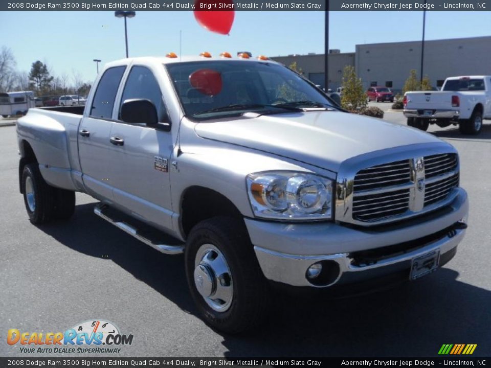 2008 Dodge Ram 3500 Big Horn Edition Quad Cab 4x4 Dually Bright Silver Metallic / Medium Slate Gray Photo #5