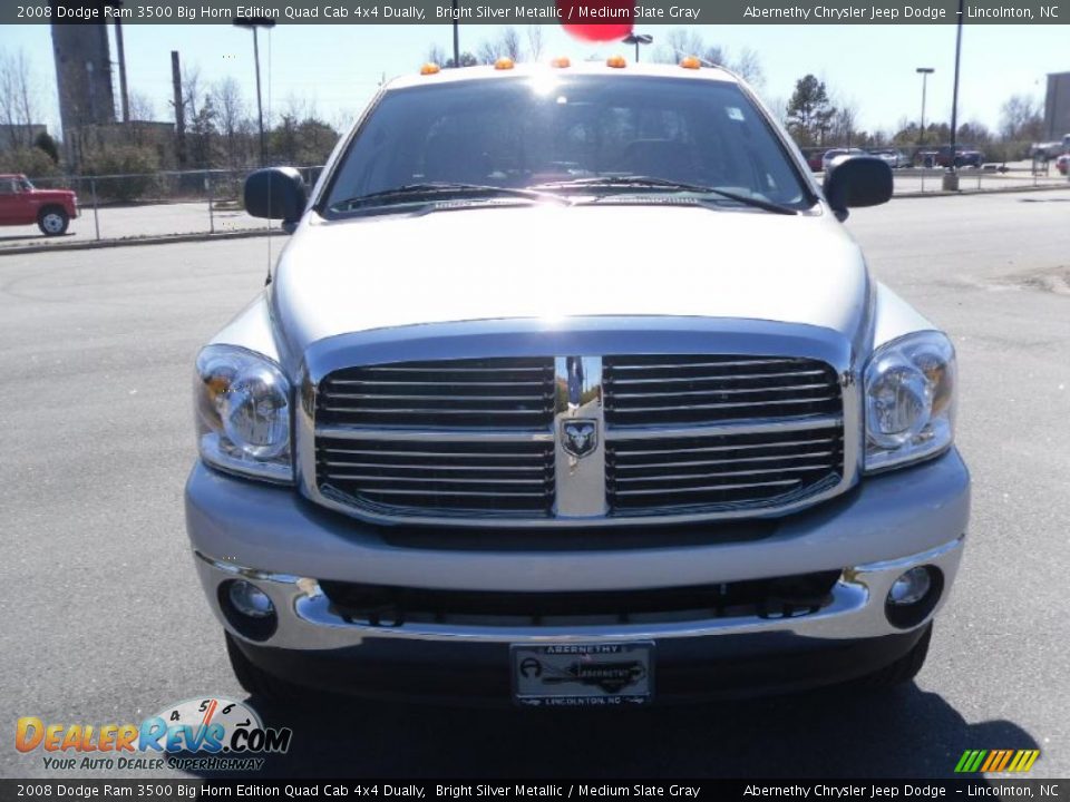 2008 Dodge Ram 3500 Big Horn Edition Quad Cab 4x4 Dually Bright Silver Metallic / Medium Slate Gray Photo #6