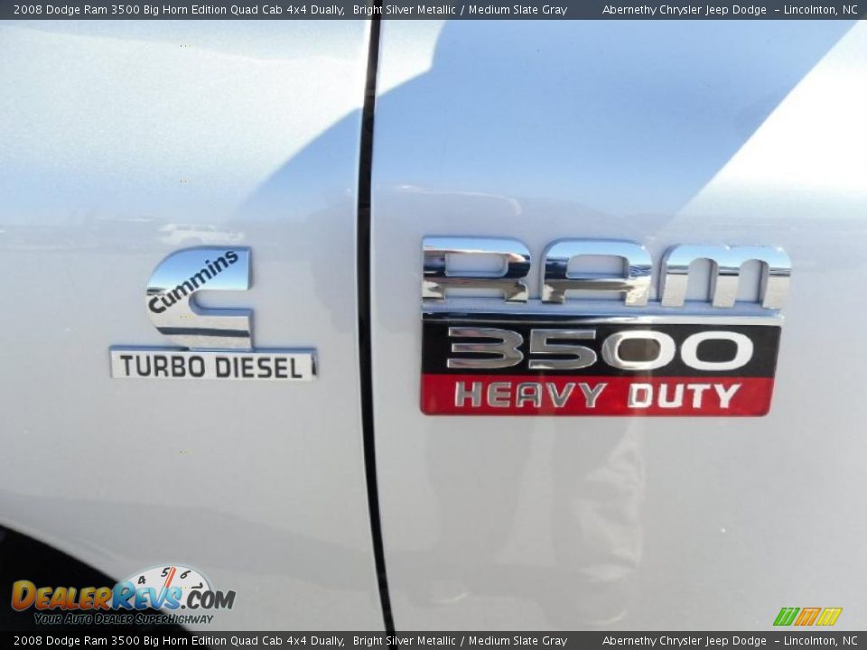 2008 Dodge Ram 3500 Big Horn Edition Quad Cab 4x4 Dually Bright Silver Metallic / Medium Slate Gray Photo #7