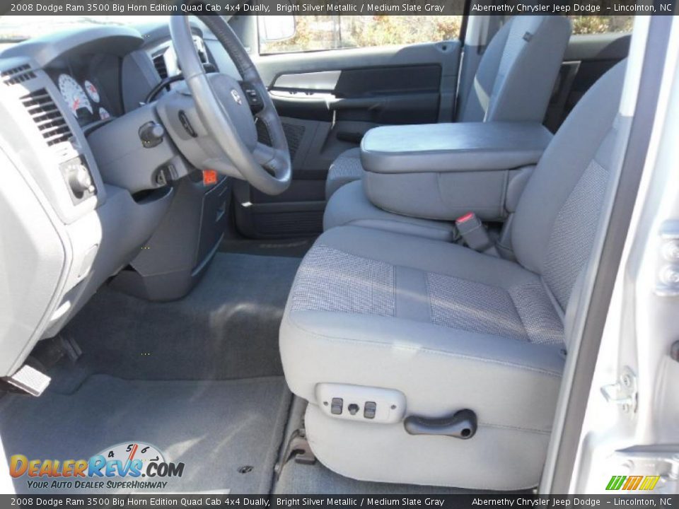 2008 Dodge Ram 3500 Big Horn Edition Quad Cab 4x4 Dually Bright Silver Metallic / Medium Slate Gray Photo #9