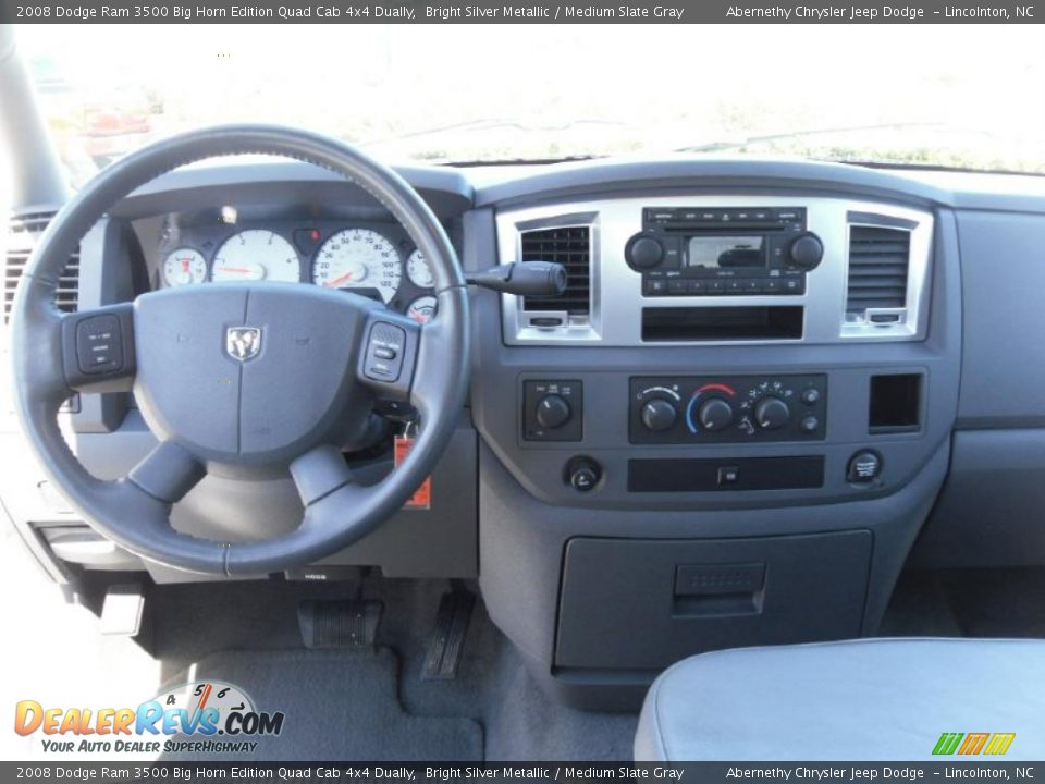 2008 Dodge Ram 3500 Big Horn Edition Quad Cab 4x4 Dually Bright Silver Metallic / Medium Slate Gray Photo #15