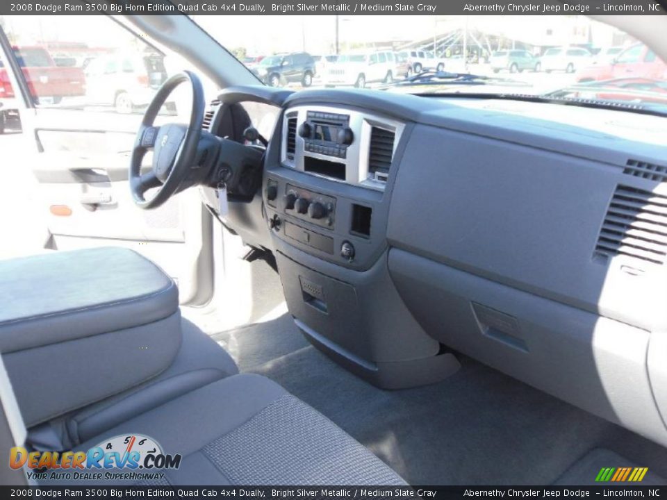 2008 Dodge Ram 3500 Big Horn Edition Quad Cab 4x4 Dually Bright Silver Metallic / Medium Slate Gray Photo #22