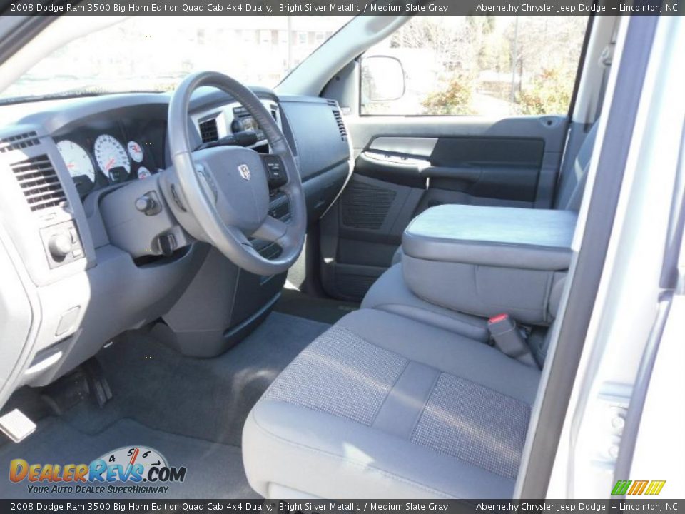 2008 Dodge Ram 3500 Big Horn Edition Quad Cab 4x4 Dually Bright Silver Metallic / Medium Slate Gray Photo #28