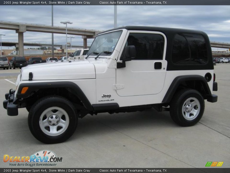 2003 Jeep Wrangler Sport 4x4 Stone White / Dark Slate Gray Photo #2