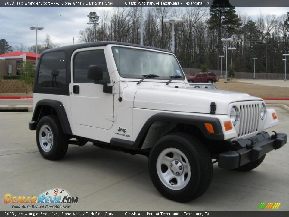 2003 Jeep Wrangler Sport 4x4 Stone White / Dark Slate Gray Photo #5