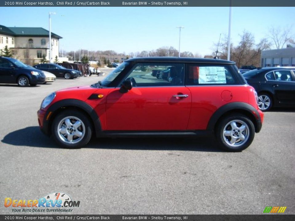 2010 Mini Cooper Hardtop Chili Red / Grey/Carbon Black Photo #2