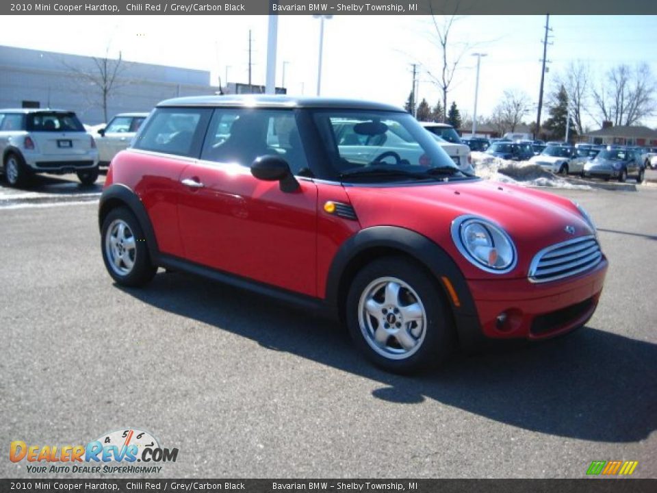 2010 Mini Cooper Hardtop Chili Red / Grey/Carbon Black Photo #7