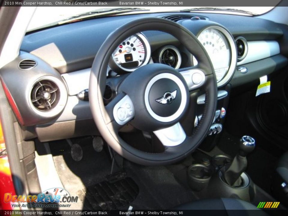 2010 Mini Cooper Hardtop Chili Red / Grey/Carbon Black Photo #9