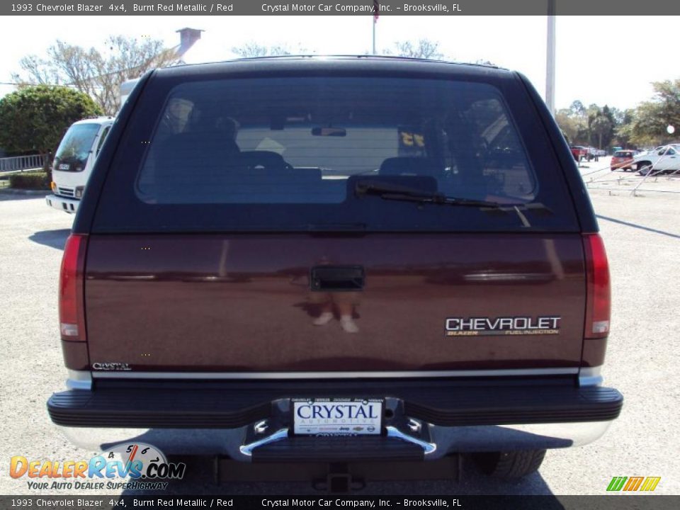 1993 Chevrolet Blazer  4x4 Burnt Red Metallic / Red Photo #6