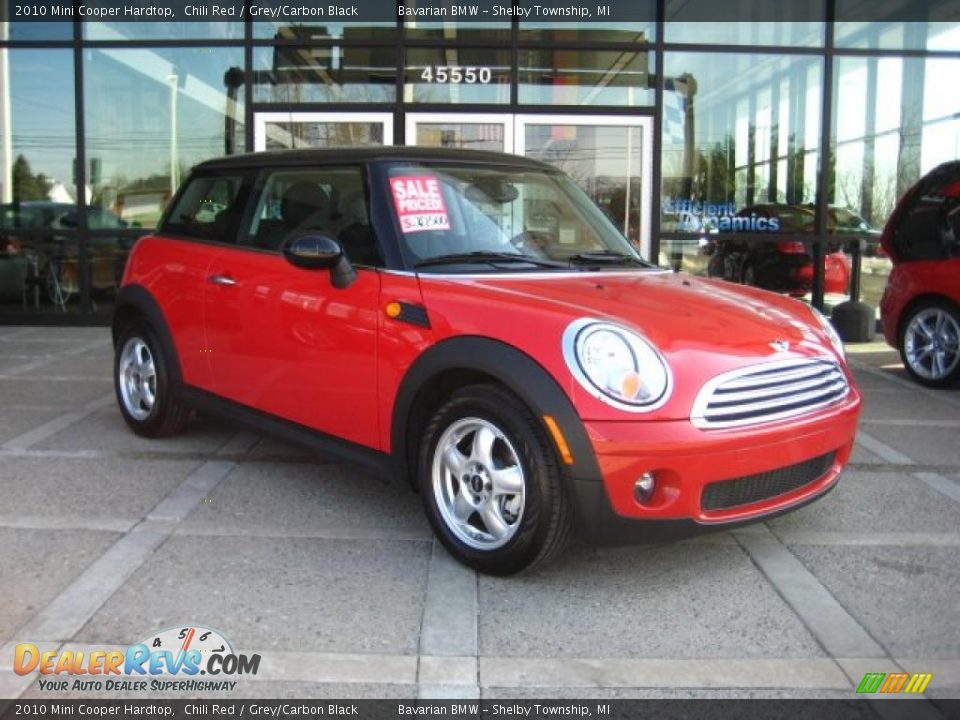 2010 Mini Cooper Hardtop Chili Red / Grey/Carbon Black Photo #1