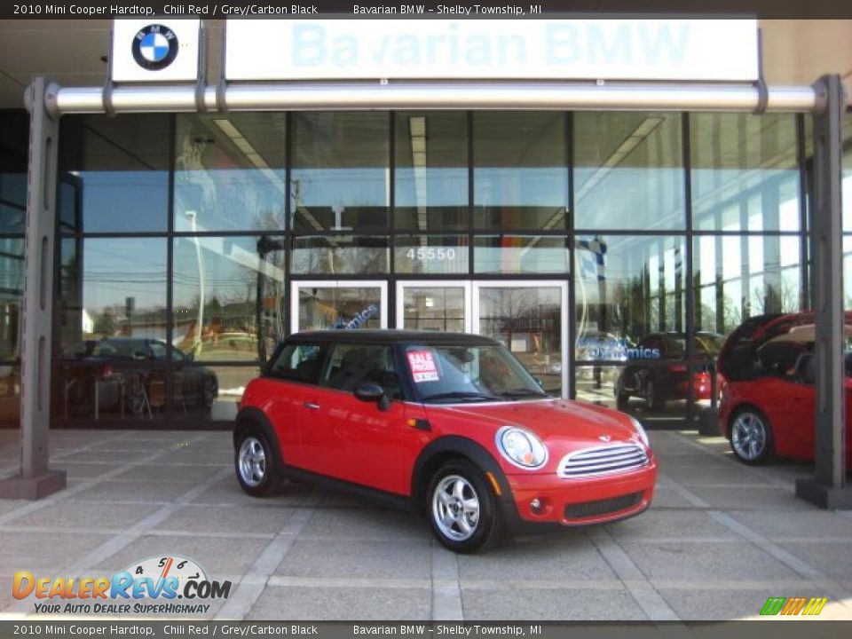 2010 Mini Cooper Hardtop Chili Red / Grey/Carbon Black Photo #2