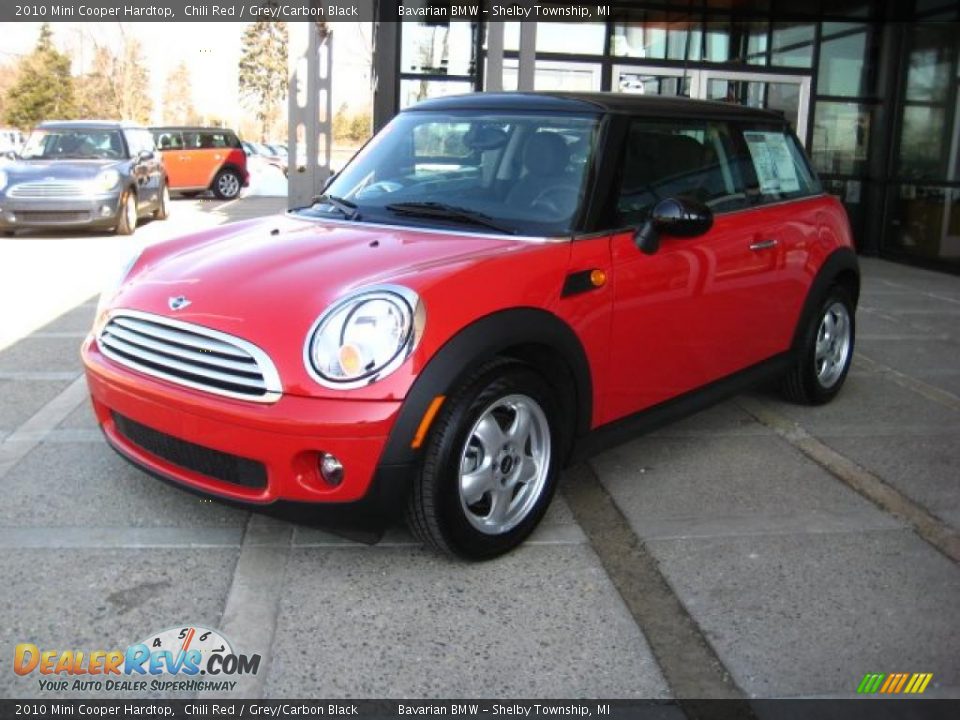 2010 Mini Cooper Hardtop Chili Red / Grey/Carbon Black Photo #4